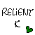 Pixelated animated contact sheet showing two frames of a text-based icon with heart symbols and partial letter animation.