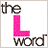 Animated contact sheet of a 48x48 pixel AIM buddy icon featuring The L Word logo and six frames showing a woman's face with changing text banners below her.