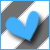 nine shows a blue heart icon with subtle animation changes against a gray and white striped background, some displaying the word 'LOVE' in pixelated text