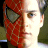 A 48x48 pixel buddy icon split into two vertical sections: left shows a partial Spider-Man mask over a person's face, right displays green text on dark green background reading "Original Icons .com".