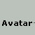 Pixelated black text reading 'Avatar-' on a light gray background with faint checkerboard pattern.