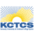 Static pixel art icon featuring a yellow sunburst arch over blue text 'KCTCS' on a light blue checkered background.