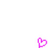 Three pink pixelated heart shapes appear in different positions relative to a gray rectangular block on a white background.