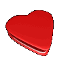 Red heart-shaped box with a hinged lid, showing sequential opening and closing animations against a gray background.