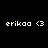 Four display the text 'erikaa <3' in white pixelated font against varying blue and black backgrounds