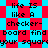 Pixelated text on a red and cyan checkerboard background with repeated phrases.