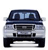 Pixelated front view of a silver sedan with dark blue roof and black bumper, featuring two headlights, a grille, and visible windshield with interior details.