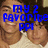A pixelated image of two people with blue text overlay reading 'my 2 favorite ppl in the world joseph and frankie' across four