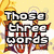 Animated pixel art with changing text over a yellow background featuring abstract red and white shapes.
