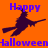 Pixelated orange background with purple text and dark silhouettes of witches on broomsticks in various poses.