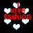 Red text 'I love Fashion' surrounded by white hearts on a black background, with animated heart positions changing across frames.