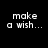 Four identical pixelated text display 'make a wish...' in white on black background, arranged in two of two