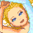 Pixelated cartoon-style animation of a blonde woman in blue and dark clothing lying down with text "Dreaming of him" on the right side.