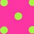A static image with a bright pink background featuring scattered light green circles with yellow outlines, and the text "Katy" in pink with a green outline.