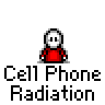 Animated contact sheet of a pixel art character in red shirt with white head, holding phone to ear across 21 frames showing speech bubbles and hair changes against gray background.