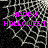 Animated icon with pink 'HAPPY HALLOWEEN' text over a black background featuring white spiderweb patterns.
