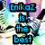 Animated icon with blue text reading 'Enikaz is the best person you will ever meet on scp!' over a colorful, pixelated background with abstract shapes.