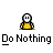 A contact sheet of 17 animated frames showing a pixelated character in various poses with repeated text "Do Nothing" below each frame, plus one instance of the phrase "SCREEN THIS" above some frames.