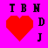 Two side-by-side pixelated images on a bright pink background, each showing red heart shapes and black/white text characters.
