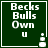 Green square icon with white text 'Becks Bulls Own' and a small white symbol below, featuring animated changes in the bottom-right corner.