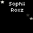Black background with white text "Sophii Roxx" and scattered white and gray stars in various positions across the