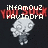 Pixelated cartoon character with large head and small body appears in three positions against dark background, each with red and white text above.