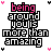 A 4x4 contact sheet of animated frames showing a pixel art text-based icon with the phrase "being around you is more than amazing" in black and pink lettering, surrounded by small pink heart symbols.