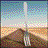 Pixelated static image shows a tall vertical structure with horizontal bands of color above and below, set against a pixelated background.