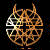A pixelated circular symbol with interwoven lines and two upward-pointing horns on a black background, accompanied by red text reading "This is The way" and "I Pray".