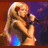 A blonde woman sings into a microphone under stage lighting with blue and purple hues, her pose shifting slightly across frames.