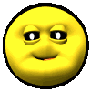 Yellow circular face with black outline showing multiple expressions including closed eyes, open mouth with tongue, and smiling mouth.