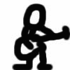 Black abstract stick figure icon with rounded limbs and head, displayed in a on white background