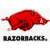 Static pixelated icon of a red animal mascot with text below, likely representing the University of Arkansas Razorbacks.