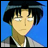 Pixelated anime-style character with closed eyes and dark hair against blue background, next to black with white text "AnimeIM" and "com"