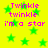Yellow background with green stars and pink text reading "Twinkle twinkle i'm a star" repeated in four sections.