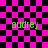 Pixelated green text 'audrey' on pink and black checkered background with animated distortion effects