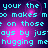 Pixelated cyan text on purple background with pink light effects, repeating phrases in a