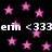 Black background with pink star shapes scattered across it, white text repeating 'erin <333' in two horizontal
