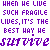 A static image displays repeated text in purple and gray, with 'SURVIVE' prominently alternating between the two colors