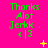 Green text on bright pink background with animated yellow symbols changing across three of identical text blocks