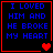 Four identical display blue pixelated text on black background with red borders, each containing a red heart symbol that changes from solid to broken