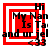 Red and white layered square frames with black text reading "Hi My Nan Is Tai and ur jel <33" in a pixelated style.