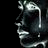 Animated sequence of a stylized face with glowing white lines on dark skin, repeating the phrase "DISASTER" vertically in bold text.