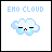 Six pixel art cloud icons with varying expressions under 'EHØ CLOUD' text, each in a