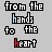 A static pixel art image displays the phrase "from the hands to the heart" in three vertical with varying color schemes across multiple
