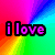 A colorful pixelated image with a rainbow gradient background and text elements.