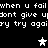 Black background with white pixelated text repeating 'when u fail dont give up try try again' and three star icons in white and gray.
