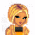Animated cheer icon featuring a blonde character in orange and white uniform with pom-poms, text