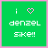 Green square icon with white text 'i ♡ denzel skeii' and pink heart symbol, bordered by light green frame.