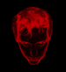 Red-toned digital face icons in a display varying pixelation and facial feature clarity across multiple observations